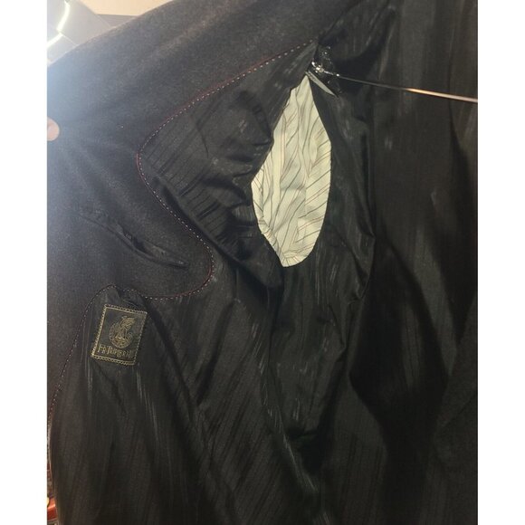 FR Tripler Co Men’s Cashmere Coat 46L Single Breasted Blend Overcoat Black - Picture 7 of 7